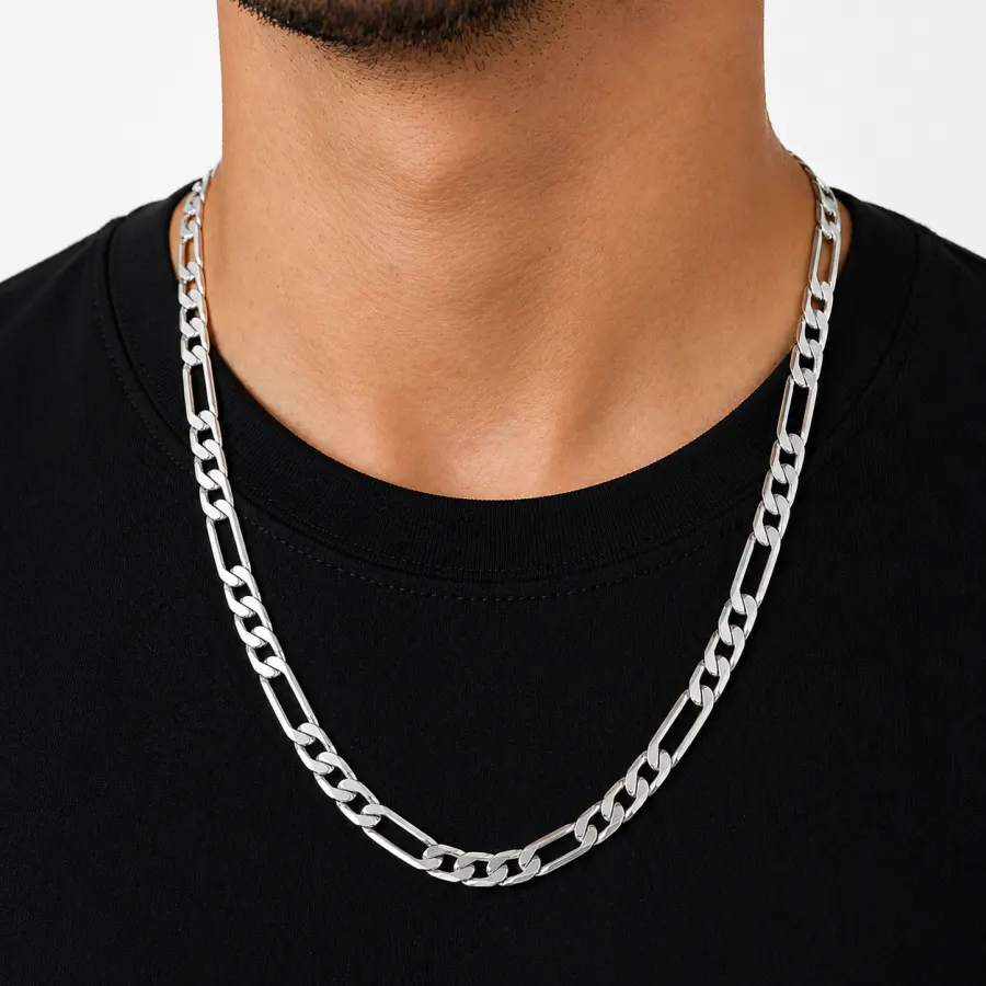 Cadena Cartier gruesa de plata 925 para hombre 6 mm 60 cm