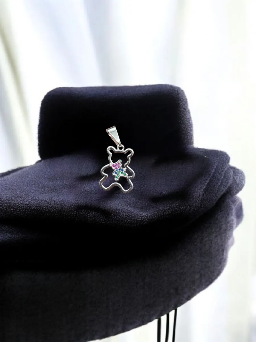 Colgante Osito con Circones de Plata 925