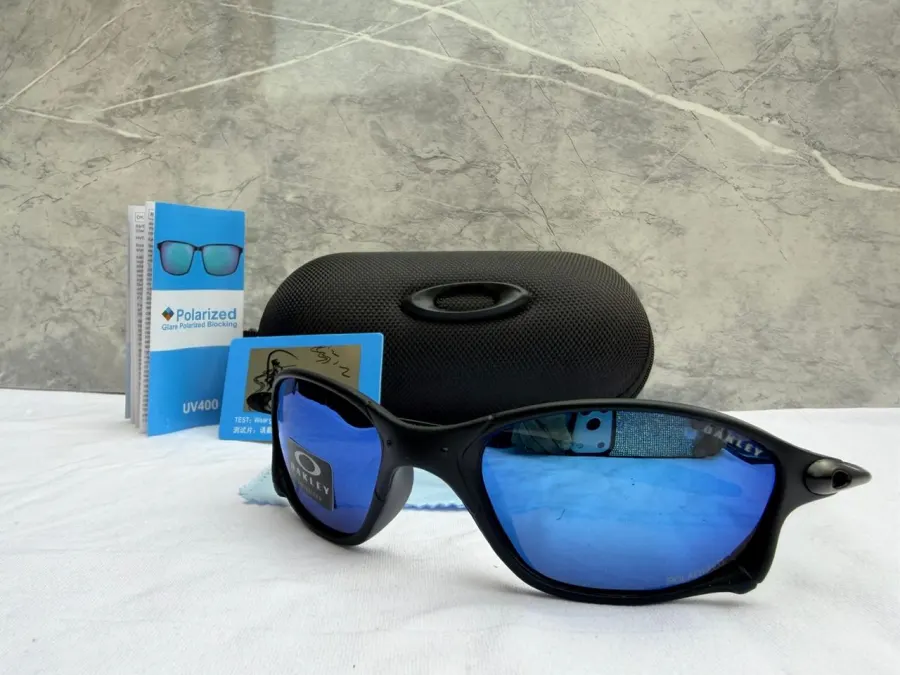 Lentes OKL JUL 136 marco negro lente azul espejo polarizado